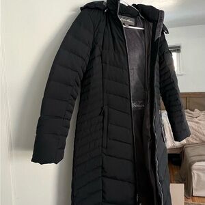 Eddie Bauer Black Down Duffle Coat Parka